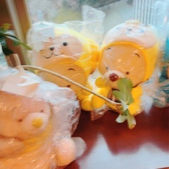 新品未使用袋入りディズニーツムツムプーさんぬいぐるみ8個の画像