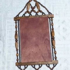 昭和レトロ　玉すだれ鏡の画像