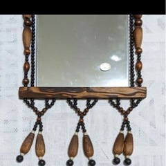 昭和レトロ　玉すだれ鏡の画像