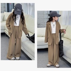 スーツ 130 女の子 卒業式 入学式 ベージュ パンツ ズボン フォーマルの画像