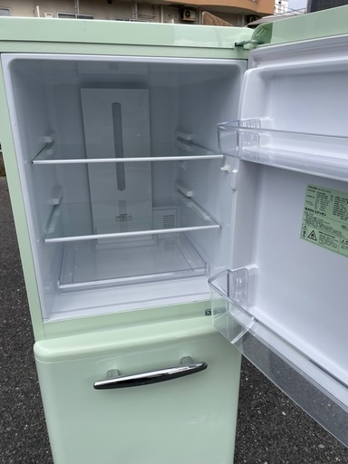 北九州市内配送無料　保証付き 2022年製e angle 【右開き】149L ノンフロン冷蔵庫 ＜ ANG-RE151-B1