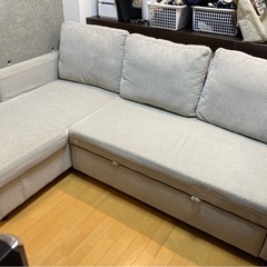 ニトリ 収納付きカウチソファベッド 布張りタイプ (ノアーク2 撥水加工 MO)の画像