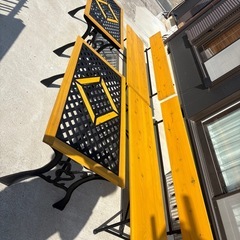 ウッドベンチ　　アイアン　エクステリアにの画像