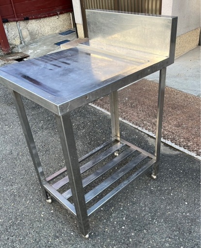 業務用 食洗機 クリーンテーブル 幅620×奥700×高さ815+170(mm)  右側用 作業台 調理台食器洗浄機 厨房機材 厨房機器 ラックスライド 大阪
