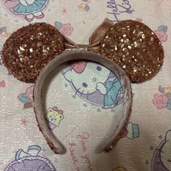 ディズニー　カチューシャ　ピンク シャンパンピンク　スパンコールの画像