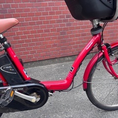 Panasonic電動アシスト自転車 チャイルドシート付き　レッド の画像