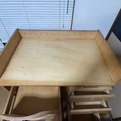 お話中☆無印☆学習机☆椅子、引き出しセット☆の画像