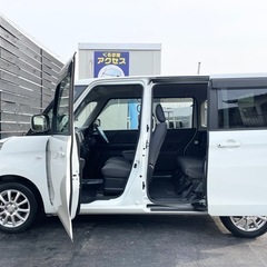 安心の総額表示！車検満たん★スズキスペーシア禁煙車ハイブリッド両側電動スライドBluetoothナビGoogleレーダーブレーキ！シートヒーターの画像