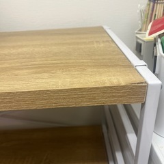 美品　ウッド✖️ホワイト　シェルフ　棚の画像