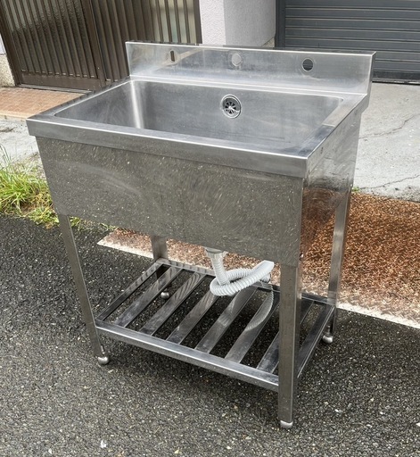 業務用 1槽シンク 幅720×奥480×高さ825+90(mm) 一層シンク 一層 1層 一槽 店舗 厨房機器 流し台 キッチン 厨房 店舗 業務用シンク 大阪