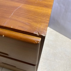 状態込み 押入れ クローゼット内 木製タンス 引き出し 3段 チェスト 衣類収納 中古の画像