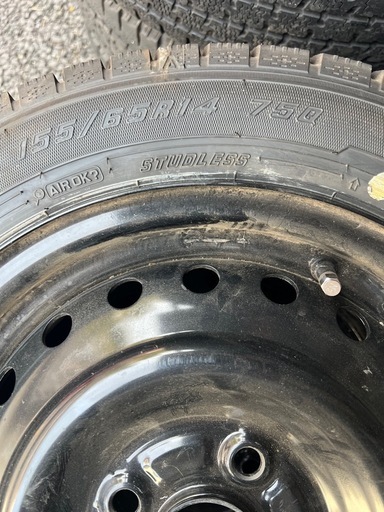 155/65R14, グッドイヤータイヤ,2022年,ホイル4本セット　