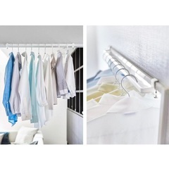 tower 山崎実業　室内物干し ハンガーバー ホワイトの画像