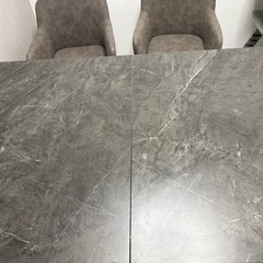 モダンデコ 伸縮ダイニングテーブル＋回転チェア4脚 セット  美品の画像