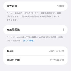 iPhone 15 Pro Max 256GBバッテリーは
100％の画像