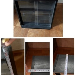 ガラス扉付きケース 2個セット（カセットテープ収納・コレクションラック・DIYに）の画像