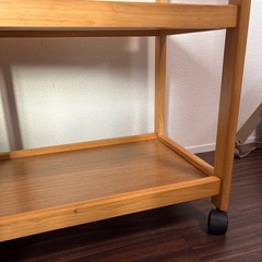 ナチュラル木製3段ラック｜キャスター付きの画像
