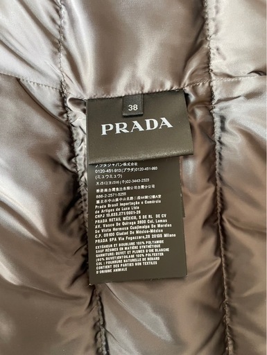 【美品】PRADA ダウンジャケット グレー ファー付き 38 （M相当）