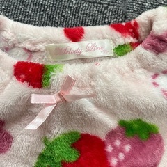 モコモコパジャマ バースデイ いちご 子供服 90の画像