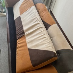 【美品】パッチワーク調ソファー　引き取り限定の画像