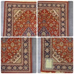 【美品】高級ペルシャ絨毯 クム シルク100% 手織り メダリオン 6278Nの画像