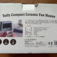 Toffy コンパクトセラミックファンヒーター THF-1810-AWの画像