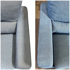 関家具 カウチソファ 3人掛けソファ オーシャンブルー オットマン付き トリプルソファの画像