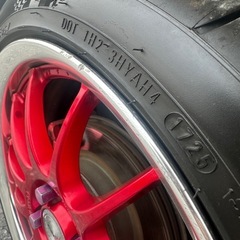 ワーク戦(イクサ)6J+45と6J+34 25年製バリ山タイヤ165/50r16の画像