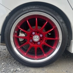 ワーク戦(イクサ)6J+45と6J+34 25年製バリ山タイヤ165/50r16の画像