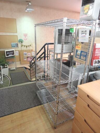 ルミナス スチールラック 5段 幅91×奥行45×高さ152cm 棚板5枚 アルミラック メタルラック シェルフ 収納棚 棚板1枚の耐荷重250kg！ 札幌札幌 西岡店