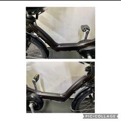 1年保証 ブリヂストン　20インチ　子供乗せ　3人乗り　茶色　電動アシスト自転車 g217の画像