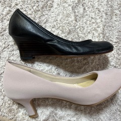 ブラックレザー　ヒール　靴下　結婚式　入園式の画像