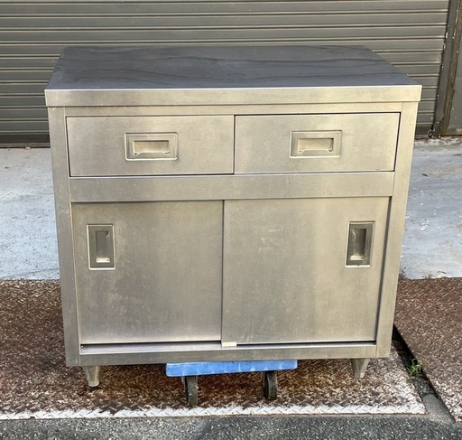 業務用 キャビネット 作業台 調理台 900×600×850 スライド扉 引き出し付き 置き棚 収納棚 食器棚 キャビネット型作業台 厨房 大阪発