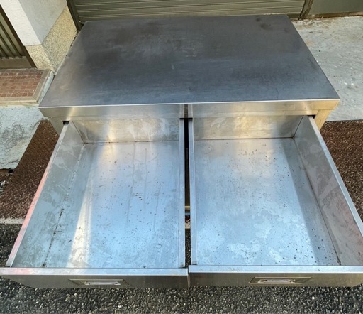 業務用 キャビネット 作業台 調理台 900×600×850 スライド扉 引き出し付き 置き棚 収納棚 食器棚 キャビネット型作業台 厨房 大阪発