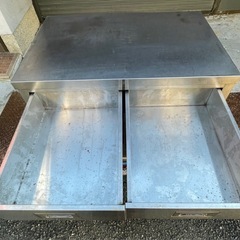 業務用 キャビネット 作業台 調理台 900×600×850 スライド扉 引き出し付き 置き棚 収納棚 食器棚 キャビネット型作業台 厨房 大阪発の画像