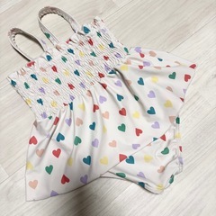 バースデイ マイリトルワンダー 100cm ハート柄 フレア 水着の画像