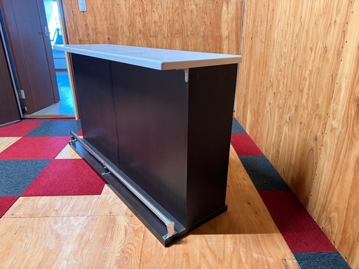 木製バーカウンター（長さ150cm／収納付き／店舗・自宅バー向け）