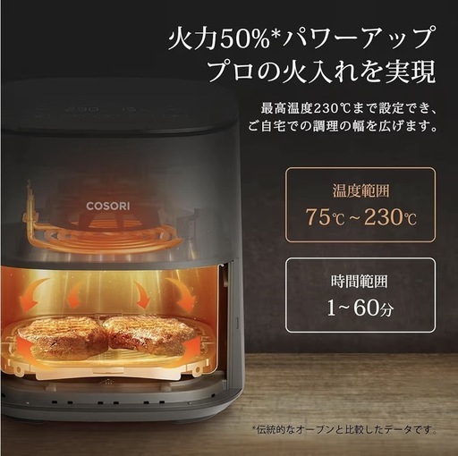 COSORI ノン【新品・未開封品】フライヤー 4.7L グレー CAF-L501-KJP