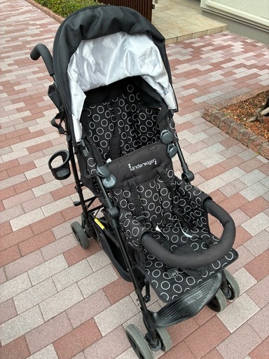 2人乗りベビーカー　日本育児 　Kinderwagon　DUOシティHOP レインカバー付き