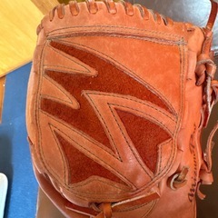 【良型】ミズノプロ 軟式 投手用 グローブ 右投げ オレンジ 即使用可の画像