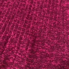 PREZZO プリーツ加工が施されたレッドカラーのニットカーディガンの画像