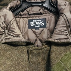 BEAMS DAILY LINE スタイリッシュ モッズコート オリーブ　Lの画像