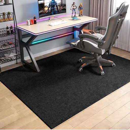 ゲーミングチェアマット 【大判サイズ160×130cm 】 チェアマット 床保護シート デスクチェアマット HOSUR（ブラック）