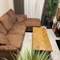 【CRASH GATE】ヘリンボーン柄 木製センターテーブル 110cm（ブラックアイアン インダストリアル ローテーブル コーヒーテーブル ）の画像