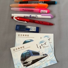 ボールペン、ホッチキス、ハサミなど文房具各種の画像