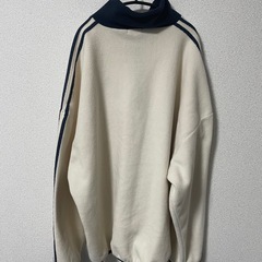 【MSC フリース ハーフジップ トレーナー Mサイズ アイボリー ネイビー】の画像