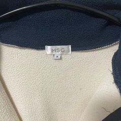 【MSC フリース ハーフジップ トレーナー Mサイズ アイボリー ネイビー】の画像