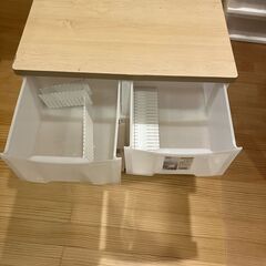 【引越し】ウッドトップチェスト（3段ワイド）500円 ※キャスターありの画像