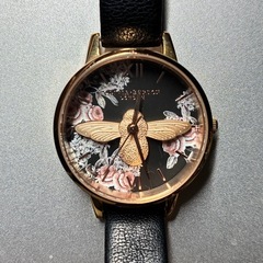 OLIVIA BURTON QUARTZ ANALOG WATCH OB16AM100 BLACK オリビアバートン 腕時計 クォーツ アナログ 電池式 ウォッチ レディース フラワー ブラック の画像