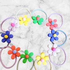 【新品】ヘアゴム10本セット 5色 お花 フラワー 子供 キッズ かわいい ヘアアクセの画像